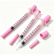 Pink U100 Disposable Insulin Syringe Small Size 1ml with Needle Sterile Syringe