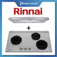 RINNAI RH-S95A-SSVR 90CM SLIMLINE HOOD + RINNAI RB-3SI (RB3SI) 3 BURNER INNER FLAME STAINLESS STEEL GAS HOB