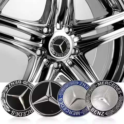 4Pcs 75MM Car Wheel Rim Hub Cap Center Sticker For Mercedes Benz AMG W203 W204 W205 W211 W222 Smart 