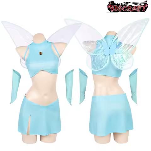 Adult Women Winx Dress Cartoon Bloom Cosplay Costume Fairy Disguise Club Vest Skirt Elf Wing Gloves 