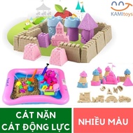 Kinetic sand toys for girls, complete set of Mold + Tank + 1kg of safe microbiological sand for chil