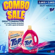Jualan Kombo Jimat Top Liquid Detergent Silky Miracle 3.6kg+Top Powder Detergent Silky Miracle 3.6kg