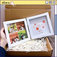 Birthday Couple Photo Frame (FREE BOX + STRAW) Book Photo Frame Printed with Photos and Wishes on De