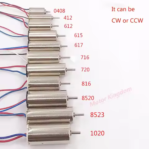 DC 3V-3.7V Mini Coreless Motor 412,612,615,617.716,720,816,8520,1020 High Speed Magnetic Motor RC Dr