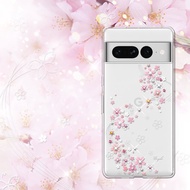 Google Pixel 7系列 輕薄軍規防摔水晶彩鑽手機殼-天籟之櫻