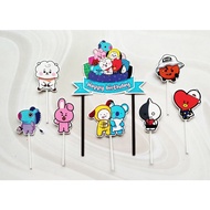 Topper toper decoration skewer cake rice cake tumpeng happy birthday birthday character bt21 bt 21
