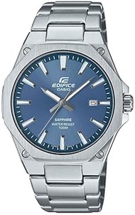 Edifice EFR-S108D-2AVUDF Blue Analog Dial Silver Stainless Steel Band Men's Watch Slim Case Sapphire
