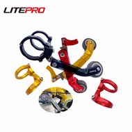 Litepro P247 Folding Bicycle Auxiliary EasyWheel Aluminum Alloy Bottom Bracket Adapter For Dahon Fnhon 412 Bike Metro Push Wheel