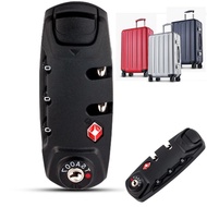 TSA Padlock Zipper Combination Lock for Luggage with 3 Digits BLACK