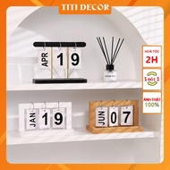 Desktop Calendar Decor, Desktop Calendar, Desk Decoration Flip Calendar, Van Year Wooden Calendar Decor Desk, Magazine Cover Decor