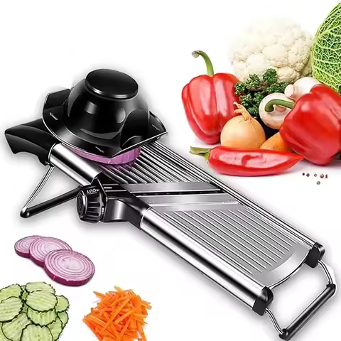 Stainless Steel Vegetable Slicer Slicer Potato and Cucumber Shred Remover Shredded Sliced Diced Mult
