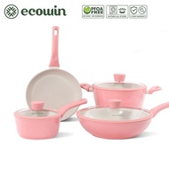 【Buy 4 Get 12】Ecowin Ceramic Cookware Set Non Stick with lids/steamer/spatula/spoon/sponge, Non Stic