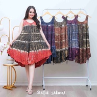 Daster Yukensi Lisa Motif Jumputan Batik Sakura Pekalongan Baju Home Dress Rayon Piyama Kimono Linge