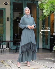 DARLA SET DRESS SETELAN Kombinasi Brukat YESSANA Bahan Viscose Twill