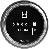 DC 6V to 80V Round Quartz Operating Hour Counter, Stainless Steel Ring, Mechanical Operating Hour Co