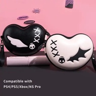 Sweetheart Skull Carrying Case for Playstation 5, PS4, Switch Pro and Xbox Controller,Game Controller Bag with A Strap