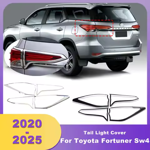 ABS Rear Tail Light Cover Tail Lamp Covers Trim Chrome For Toyota hilux fortuner SW4 2020 2021 2022
