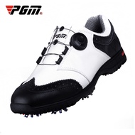 PGM Golf Shoes Mens Comfortable Knob Buckle Golf Men'S Shoes Waterproof Genuine Leather Sneakers Spikes Nail Non-Slip