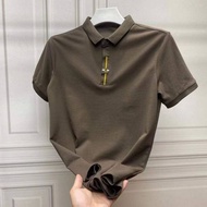 Short Sleeve T Shirt for Men Plus Size 5XL 2023 Summer New Lapel Ins Style Tops Fashion Casual Embroidery Solid Color Half Sleeve Polo Shirt Men