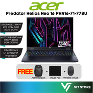 Acer Predator Helios Neo 16 PHN16-71-778U Intel i7-13700HX, 16GB, 1TB SSD, RTX 4050, 16" WUXGA, W11