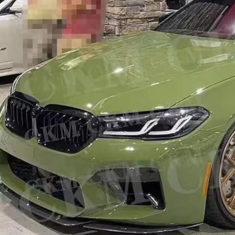 CKMUUER Carbon Fiber Front Bumper Lip Chin Spoiler Car Bumper Accessories Auto for BMW 5 Series F90 
