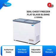 SNOW (AUTHORISED DEALER) 2-DOOR GLASS TOP FREEZER 300L [LY350GL] -SNOW WARRANTY MALAYSIA