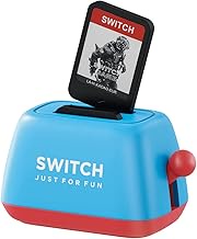 Hagibis Switch Game Case Holder Compatible with Nintendo Switch Games Cards, Cute Portable Toaster Strorage Holder Storage 2 Switch Game Cartridge (Red Blue)