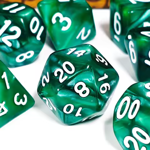 7Pcs/Set Pearl Dice Polyhedral Multi-Color DND Game Dice Number Decorations TRPG Games Board Games E