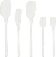 Tovolo Flex-Core® All Silicone Spatula Set of 5 for Meal Prep, Cooking, Baking, and More - White