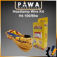Pawa Modify H4 Halogen Head Lamp wire Kit with Wiring Harness 2 relay socket CS-3009B