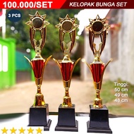 Flower petal trophy set 1st-2nd-3rd place