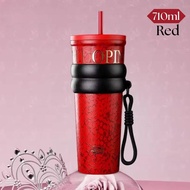 710Ml Stainless Steel Tumbler Mug With Straw Lid Straw Drinking Glass/ Hot & Cold Mug Maxi/