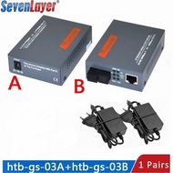 1pair Gigabit Fiber Optical Media Converter HTB-GS-03 1000Mbps Single Mode Single Fiber SC Port External Power Supply