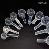 LACELYN 5pcs/set Coffee Scoop, with Scale plastic Flat-bottomed Spoon, Creative Transparent Multipur