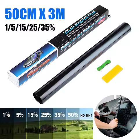 2 Rolls 50cm x 3m Black Glass UV Sun Car Window Foils Tinting Film 1/5/15/25/35/50 Percent VLT Sunsh