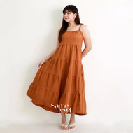 SAMELEVEL Sachie Maxi Dress / Baju Panjang Crinkle / Midi Dress Wanita Casual