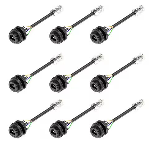 M21 RJ45 Welded Waterproof Network Connector IP67 Gigabit CAT6 RJ45 Aviation Plug Panel Socket RJ45 