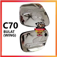 REMPIT C70 Bulat Chrome Side Cover Battery Cover  (Honda Logo) Wing Battery Cover Chrome c70z Cover 