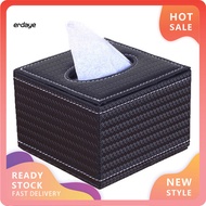 EYD- Faux Leather Square Paper Holder Tissue Dispenser Storage Box Car Home Decor