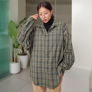 ชุดเชิ้ตสไตล์ Plaid Print Drop Shoulder, เสื้อผ้าฤดูใบไม้ร่วง, เสื้อ Flannels สำหรับผู้หญิง
