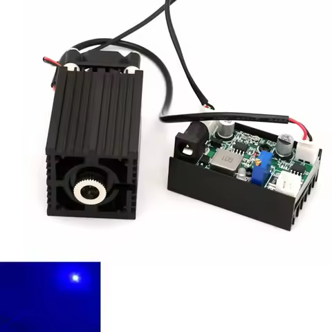 Powerful Focusable 445nm 450nm Blue Laser Dot Module 50mw 100mw 2W 4W DC12V Power Adapter