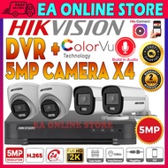HIKVISION ColorVu 4-CHANNEL 5.0MP 4CH CCTV Super HD 5MP HIK 1920P DVR+Camera Package Full Time Colou