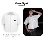 Eww Eight Basic Logo Shirt Eww Eight - Boxy White, Black 100% Cotton - (Buy 1 Get 1 Free RandomPiece