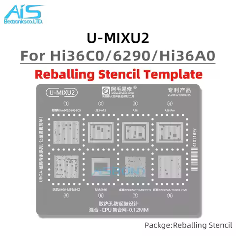 CPU RAM BGA Stencil Reballing For Hi36C0 HI6290 V110 HI36A0 V120 Kirin 9020 9000S MT6899Z Dimensity 