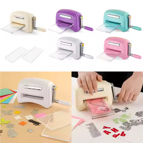 Mini Manual Die Cutting Machine for DIY Scrapbooking Crafts Cards Paper Cutter Plastic 16x9x6.5cm Ac