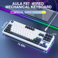 AULA F87 Wired Version 87 Keys Compact TKL Gasket Mount Hot-Swappable RGB Gaming Keyboard with Macro