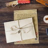 SMARTSIMPLE Vintage Kraft Envelope Letter Paper Set Valentine's Day Love Letter Invitation Envelopes