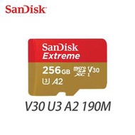 限量促銷 Sandisk Extreme MicroSDXC TF 256GB A2 190M 記憶卡 無轉卡