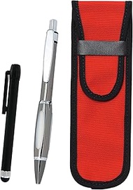 2 Pack Cloth Pen Case Red Metal Touch Stick Black and Metal Scorpion Graphite Ballpoint Pen Set NK02