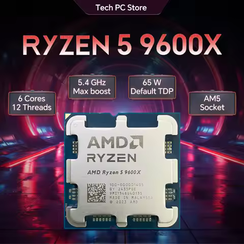 NEW AMD Ryzen 5 9600X 5.4GHz L3=32M Processor 65W 6-Core 12-Thread R5 9600X Socket AM5 4NM DDR5 but